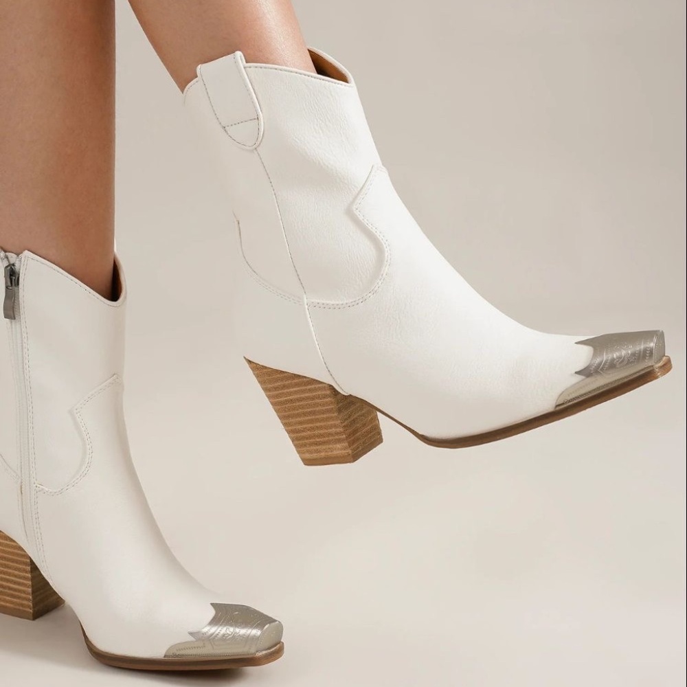 Beast Fashion Faux Leather Block Heel Boots with Side Zippers